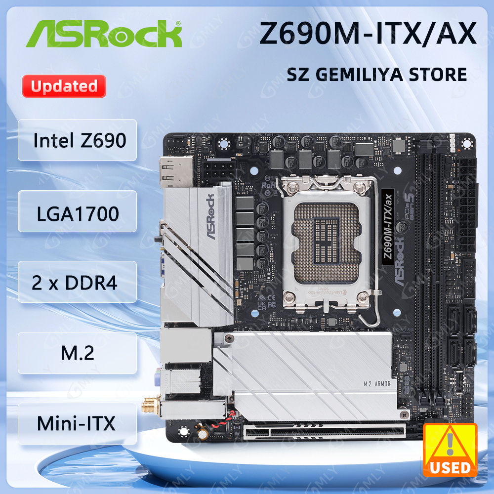 ASROCK Z690M-ITX/ax Mini-ITX M - Lga1700 Itx Motherboard Ddr5 recension och pris